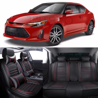 For Scion tC xB PU Leather Front + Rear Car Seat Covers 5-Seats Cushion Full Set - Image 1 of 4