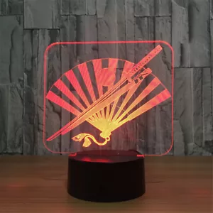 Fan 3D Night Light 7 Colors Change Touch LED Lamp Kids Bedroom Decor - Picture 1 of 8