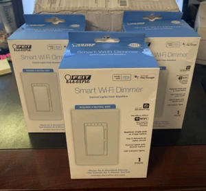 Feit Elektrischer WLAN Smart Dimmer Lichtschalter, 3er Pack, Weiß - Bild 1 von 4