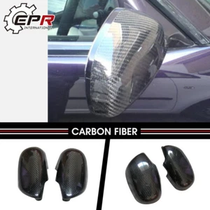 Carbon Fiber Rearview Side Mirror Trim Stick Cover 2Pcs for Nissan R33 GTR Only - Picture 1 of 5