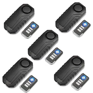 Loud 113dB Waterproof Wireless Anti Theft Vibration Bicycle Alarm for Adults 5pc - Picture 1 of 12