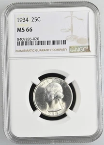 1934 Washington Quarter NGC MS-66 - Picture 1 of 2