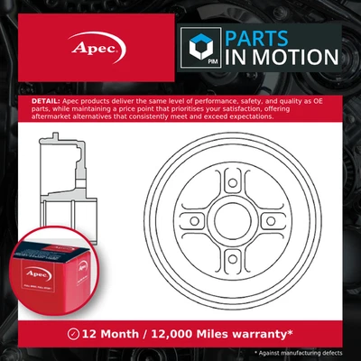 Brake Drum fits RENAULT CLIO Mk3 1.2 Rear 05 to 14 432021782R 8200276843 Apec - Image 1 of 4