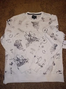 Vintage Rare Guess Los Angeles Black White Graffati Size X Large Sweatshirt Nwt - Picture 1 of 7