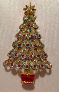 Christopher Radko rot grün Weihnachtsbaum Brosche Feder nur eine - Bild 1 von 2