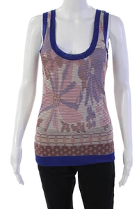 Missoni Orange Label Womens Scoop Neck Floral Tank Top Multi Size 40 - Picture 1 of 5