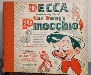 DISNEY PINOCCHIO; 78rpm 4 RECORD SET DECCA 110; Victor Young, Ken Darby w/book - Picture 1 of 22