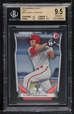 2014 Bowman Draft Asia Exclusive Black Rhys Hoskins #DP122 BGS 9.5 GEM MINT - Image 1 of 2
