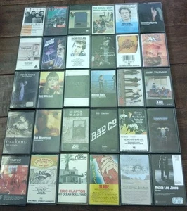 Classic Rock Cassette Lot Rare Led Zeppelin Slade Eagles Dylan Clapton 80's Folk - Picture 1 of 5