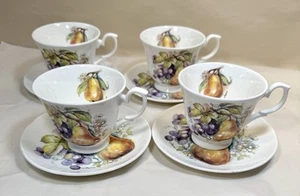 Royal Winchester Bone China Tea Cups / Saucers - Set of Four - Picture 1 of 9