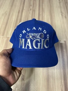 Vintage Orlando Magic The Game Big Logo SnapBack Hat Cap Wool Blend Blue NBA 90s - Picture 1 of 7