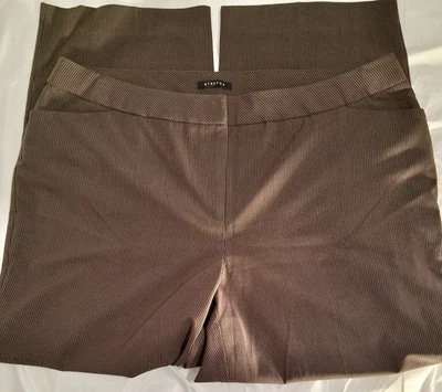 Norton McNaughton Woman 20W Brown Pinstripe Dress Pants  - Image 1 of 4