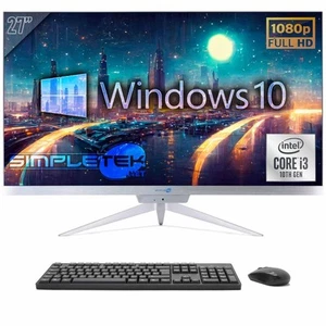 Aio Tout En Un I3 10E Gén 27" Rgb Windows 10 Pro 4 Go 240 Go Pc Fixe Bureau - Photo 1/9