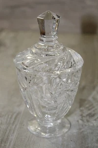 Small Lidded Vintage Glass Sugar Candy Jar - Picture 1 of 6
