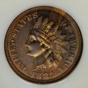 Choice 1883 Indian Head Cent, NGC MS64 RB (Red Brown) OH - High Grade Beauty !!! - Picture 1 of 4