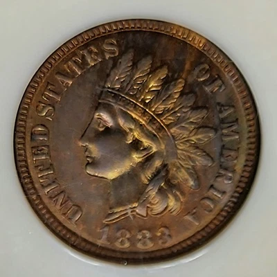 Choice 1883 Indian Head Cent, NGC MS64 RB (Red Brown) OH - High Grade Beauty !!! - Image 1 of 4