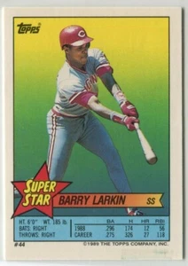 1989 Topps Sticker Card #44 Barry Larkin Cincinnati Reds (Stickers #35 & #244) - Picture 1 of 2