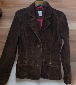 Bass Jeans Woman’s S Brown Corduroy Short Length Jacket Button Down Pockets - Picture 1 of 5