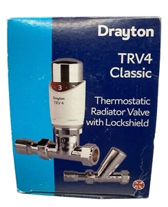 Válvula de radiador termostática clásica Drayton TRV4 con escudo de bloqueo 0705190 - Imagen 1 de 2