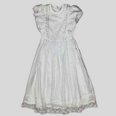 Vintage Jessica McClintock Bridal 1980s Wedding Prom Dress Size 8 White Lace - Image 1 of 4