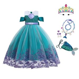 Ariel Dress Children Cosplay Princess Dress Little Mermaid Cosplay Costume Littl