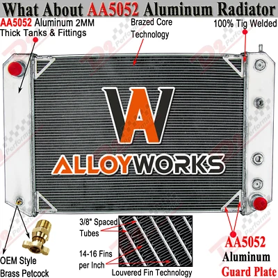 4 Rows Aluminum Radiator Fits 1991-2002 Chevy C6500 C7500 GMC Kodiak Topkick - Image 1 of 4