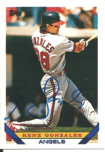 Rene Gonzales Anaheim Angels Personally Autographedl Card