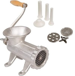Cast Iron Table Mount Meat Grinder - Mincer Includes Two 3/4" Cutting Disks