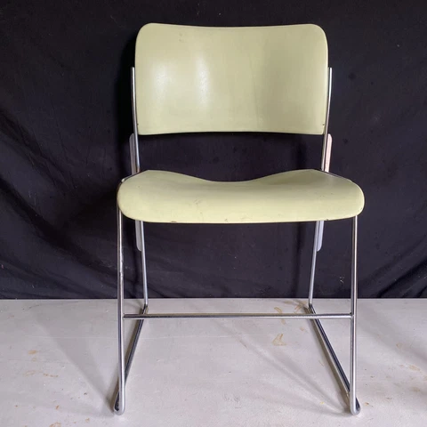 Vintage DAVID ROWLAND Mid Century Modern Metal Chrome 40/4 Chair Stacking Cover