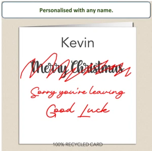 Personalised Funny Sorry You're Leaving Card New Job Good Luck Colleague - Picture 1 of 4