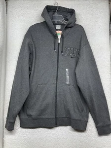 Nike Hoodie Men XL Extra Large Grey Tag Full Zip Spell Out Y2K Hooded Sweatshirt - Picture 1 of 14