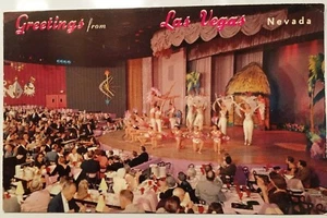 Greetings from Las Vegas NV Postcard Venus Room Hotel New Frontier - Picture 1 of 2