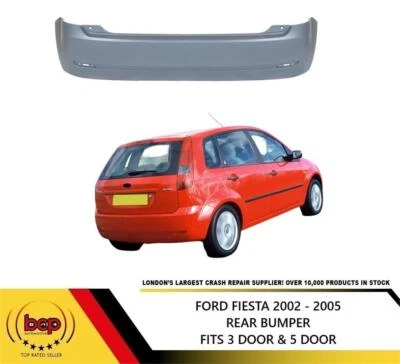 FORD FIESTA MK6 2002 - 2006 REAR BUMPER PRIMED NO FINESSE MODEL 1 PEICE - Image 1 of 4