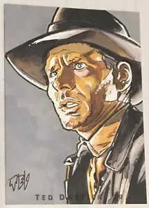 2024 Raiders of the Lost Ark Indiana Jones 1/1 Sketch Card by Ted Dastick Jr - Picture 1 of 2