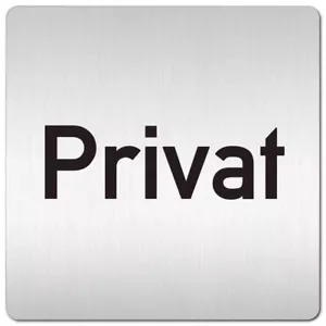 Aluminium Schild "Privat" 125 x 125 mm • Tür Türschild Stop Alu Büro Personal - Bild 1 von 3