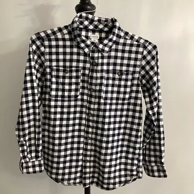 Carter’s Boys Black & White Plaid Flannel Shirt – Size 14 - Image 1 of 4