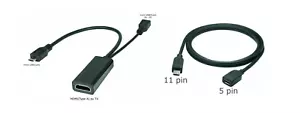 Mhl Micro USB (5 Pin) Per Adattatore HDMI + Cavo + (5/11 - Foto 1 di 2