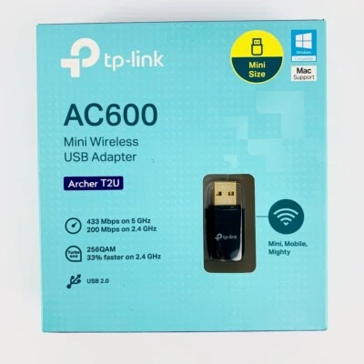 TP Link ARCHER T2U AC600 Mini Wireless USB Adapter Windows MacOS Excellent - Image 1 of 4