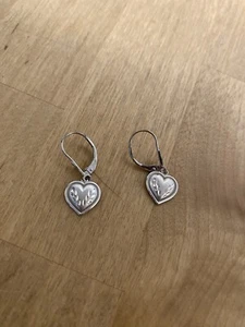 Silver Heart Earrings - Picture 1 of 3