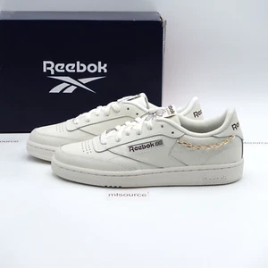 Size 8.5 Women's Reebok Classic Club C 85 Sneakers ID7647 Chalk/Mahogany/Gold - Picture 1 of 7