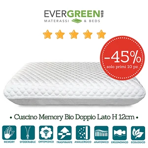 EVERGREENWEB Cuscino Memory Bio con Extra Soft Doppio Comfort | Dream - Imagen 1 de 2