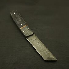Vintage Handcrafts 9''inch Damascus Steel Tanto Skinner knife with Sheath | EDC