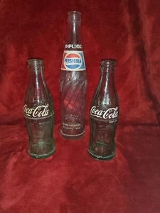 Lot Of 3 Vintage Coca-Cola & Pepsi Bottles - Picture 1 of 4