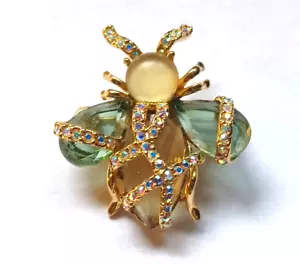 Vintage Signed Joan Rivers Fantasy Wrapped Bee Brooch - Picture 1 of 8