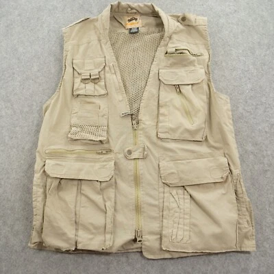 Humvee Vest Mens Large Beige Full Zip Pockets Hunting Camping Hiking Outdoors - Image 1 of 4