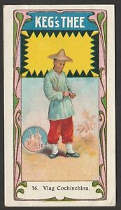 Dutch Tea Card c1913 - Kegs Thee - Flags Currency Postage #76 - Flag Cochinchina