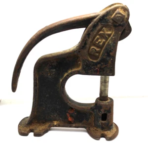 Antik Vintage Rex #27 Gusseisen Hand Nieten Presse Locher Lederarbeit - Bild 1 von 2