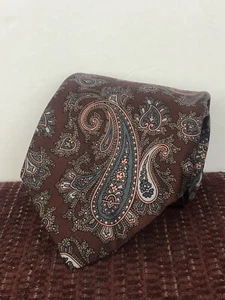 Cravatta uomo ROBERT TALBOTT vintage seta ITALIAN HEAVY MADDER paisley viola/multi - Foto 1 di 7