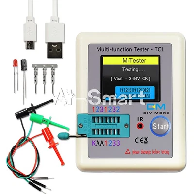 LCR-TC1 Transistor Tester TFT Diode Capacitance Meter for LCR ESR NPN MOSFET - Image 1 of 4