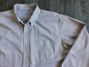 LL Bean Mens XLT Tall Burgundy Shirt Plaid Button Casual Long Sleeve 100% Cotton - Picture 1 of 16
